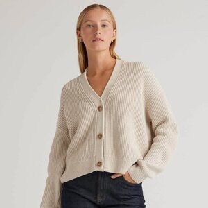 100% Organic Cotton Fisherman Boxy Cropped Cardigan